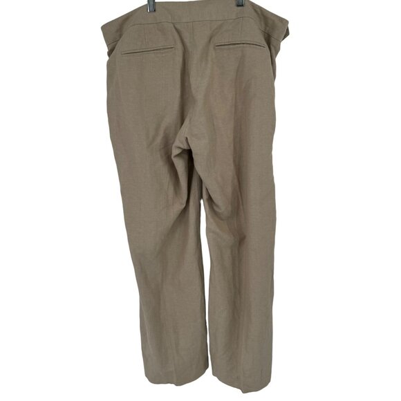 Gap women's wide leg Hip slung fit pants Linen beige, size 16 pockets - Picture 6 of 10